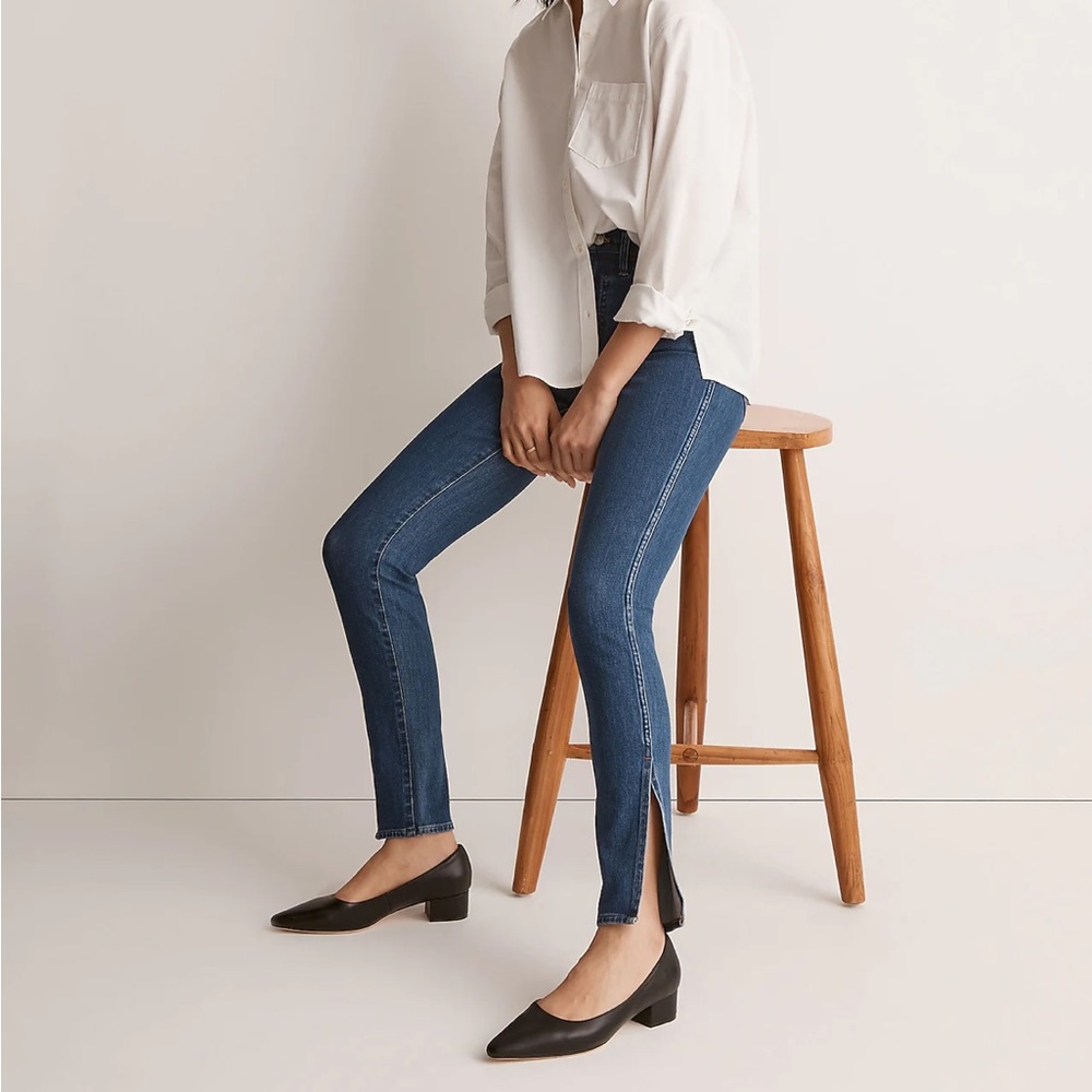 NWT Madewell 11” High Rise Roadtripper Jeans Slit Hem Edition